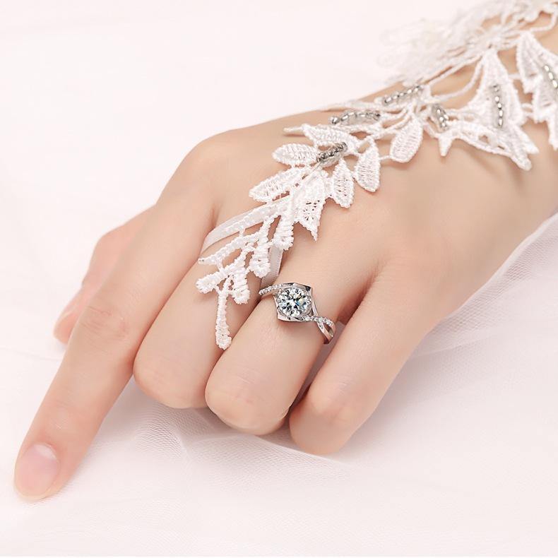 Angel kiss Round Moissanite Sterling Silver Ring - Image 11