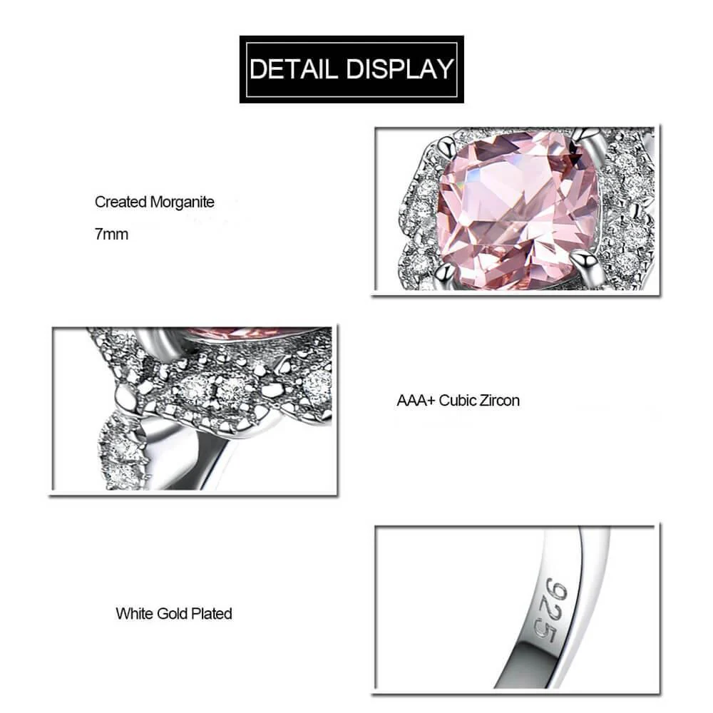 Blooming Flower Morganite Birthstone Sterling Silver Ring - Image 5