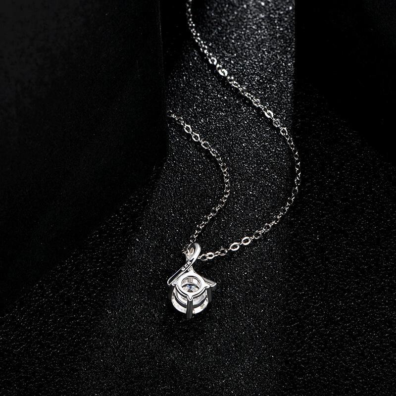 Moissanite fashion fork sterling silver necklace - Image 3