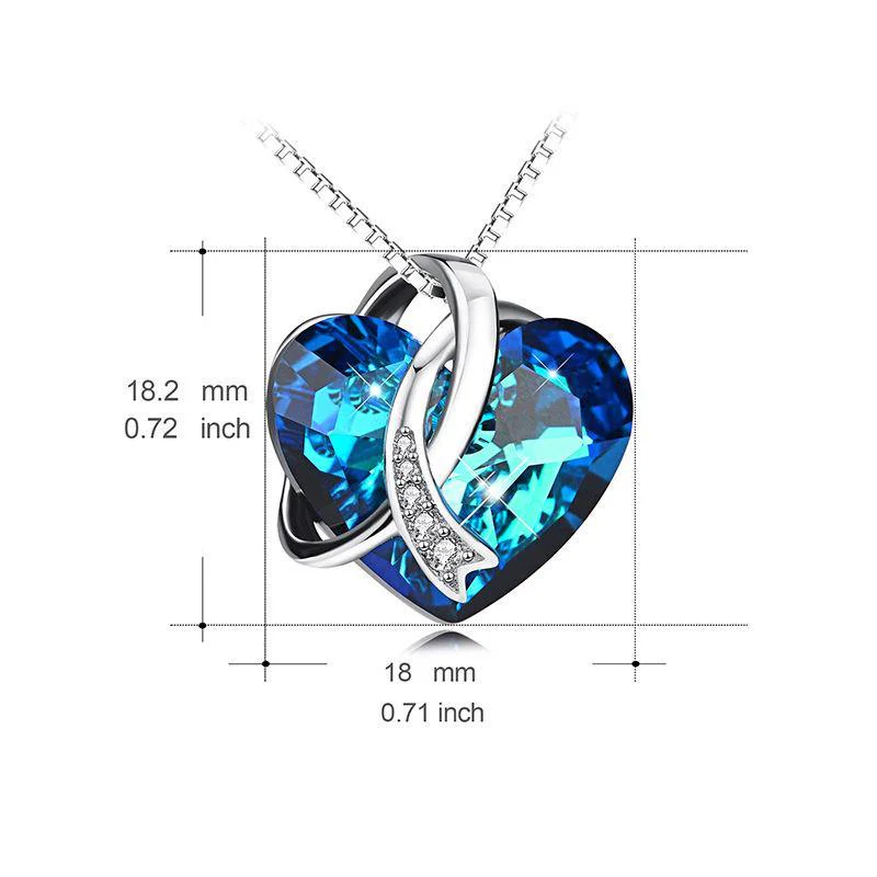 Cross Heart-Shaped Crystal Sterling Silver Necklace - Image 6