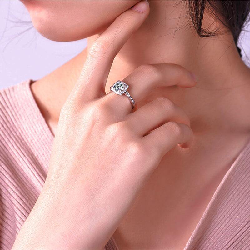 Vintage Halo Round Moissanite Luxury Floral Gold Engagement Ring - Image 4