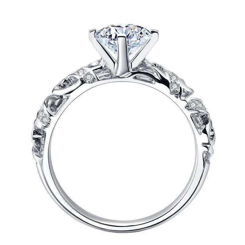 Luxury Vintage Round Moissanite Gold Engagement Ring - Image 5