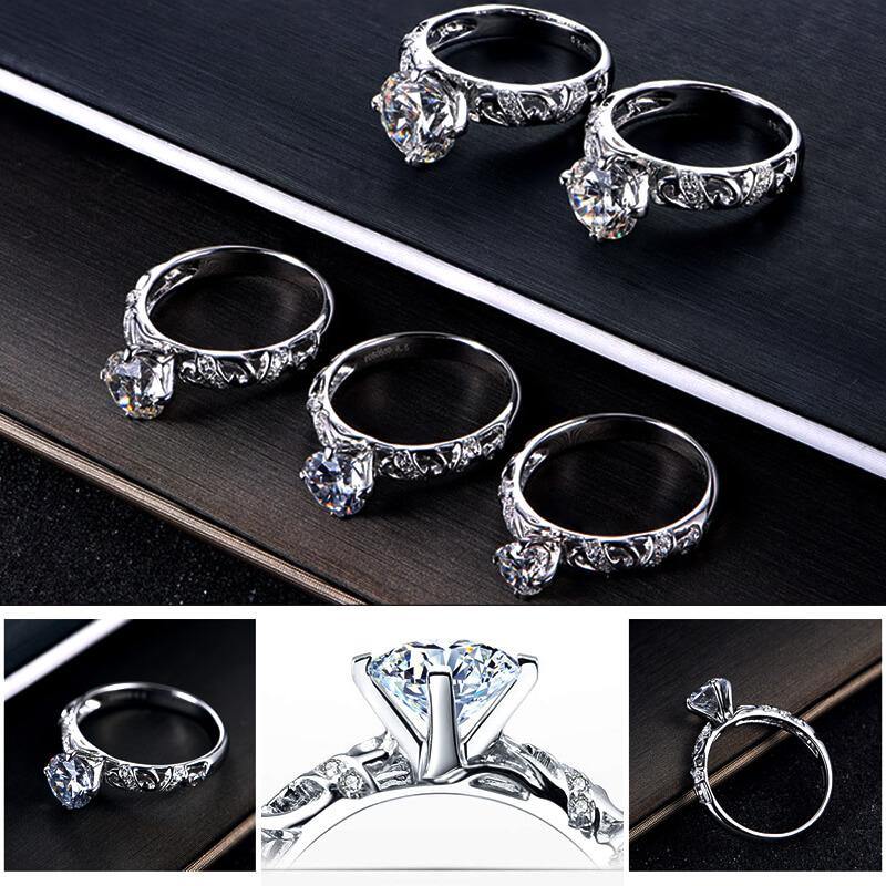 Luxury Vintage Round Moissanite Gold Engagement Ring - Image 9