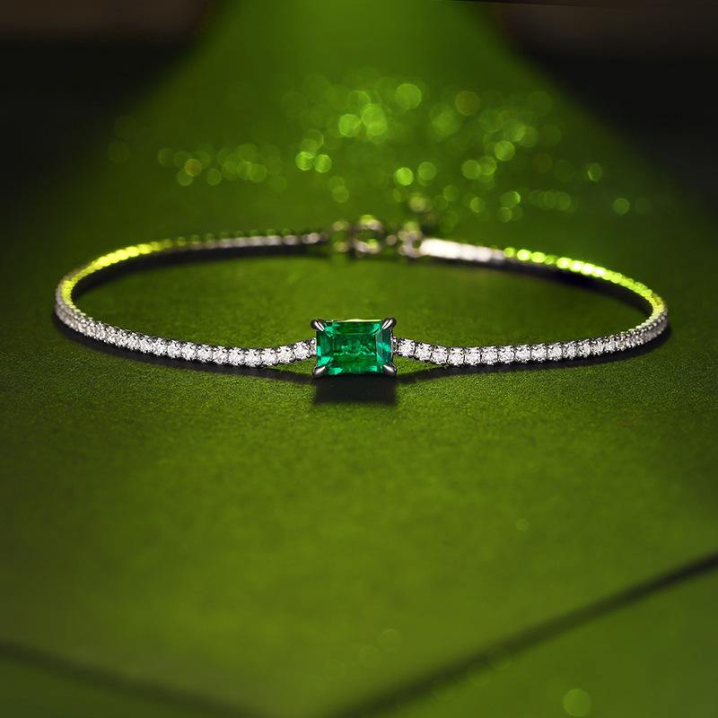 Emerald series diamond sterling silver bracelet - Image 5