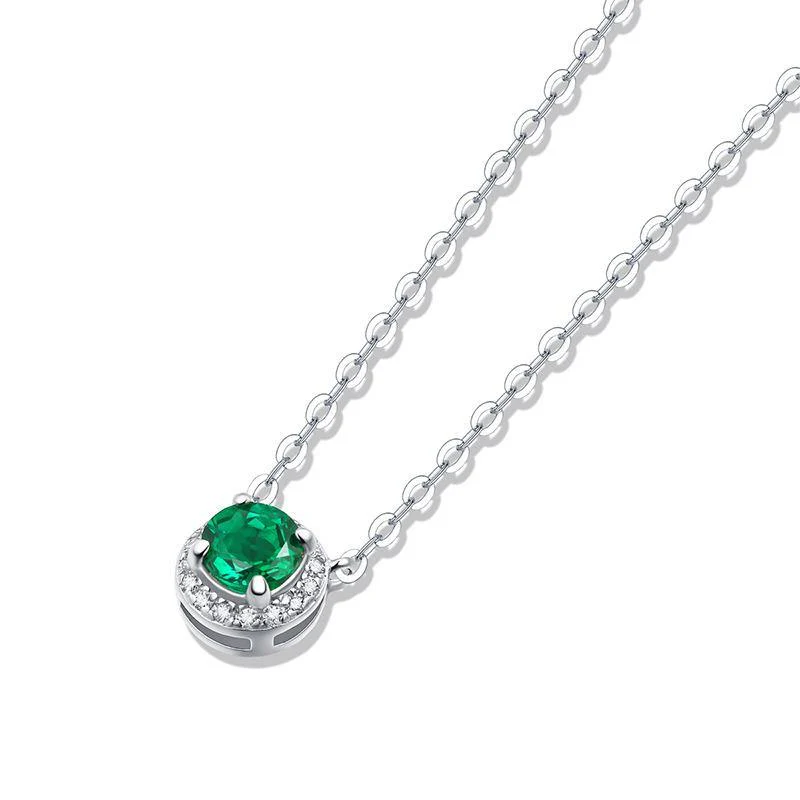 Emerald series sterling silver round necklace - Image 3