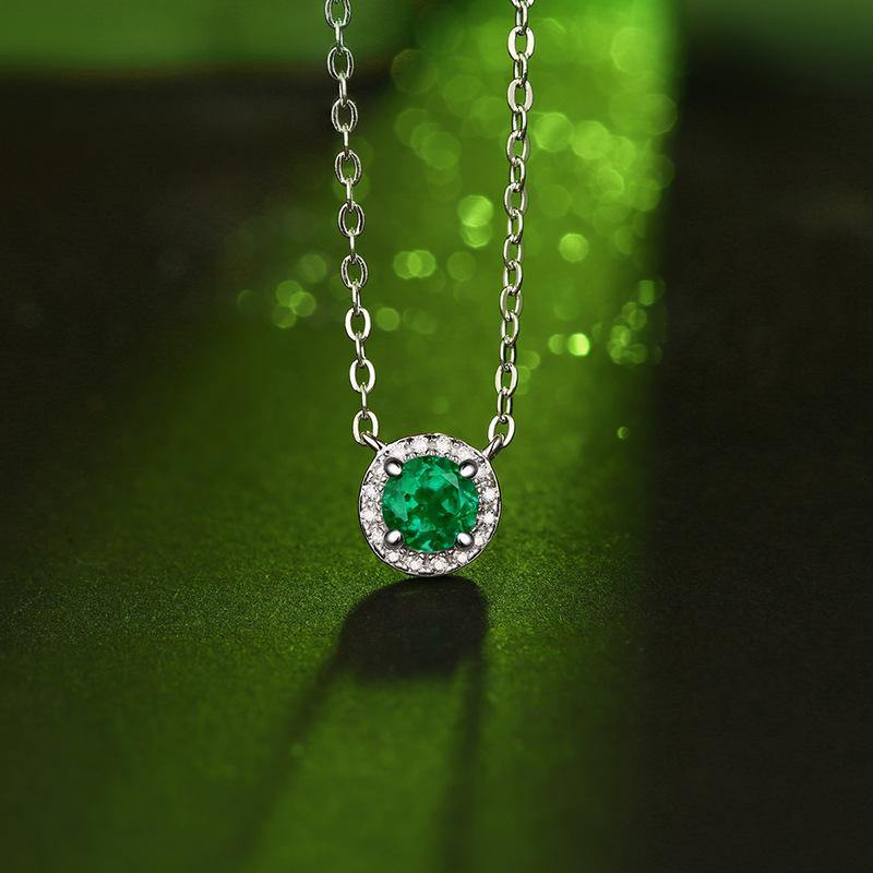 Emerald series sterling silver round necklace - Image 4