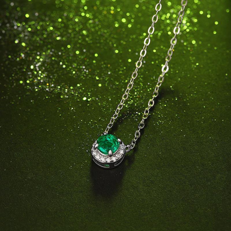 Emerald series sterling silver round necklace - Image 5
