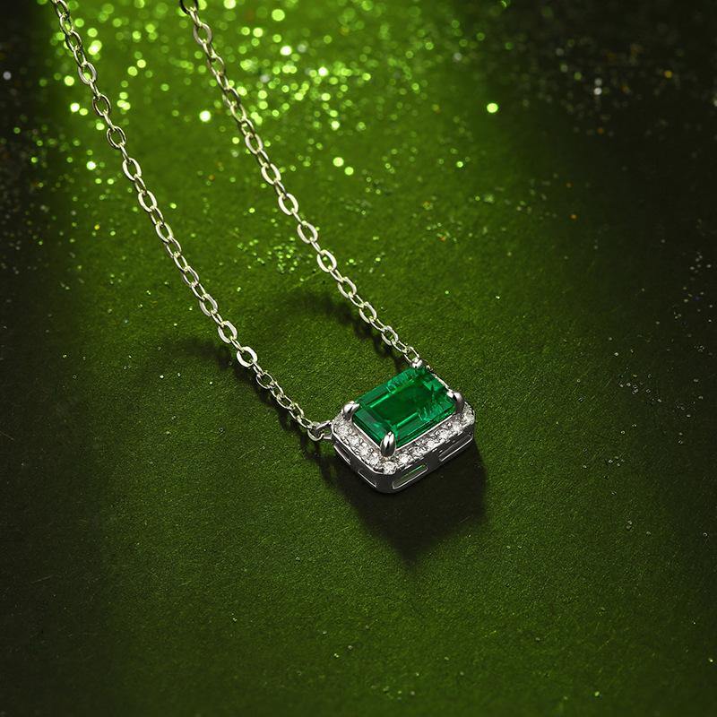 Emerald series sterling silver square necklace - Image 3
