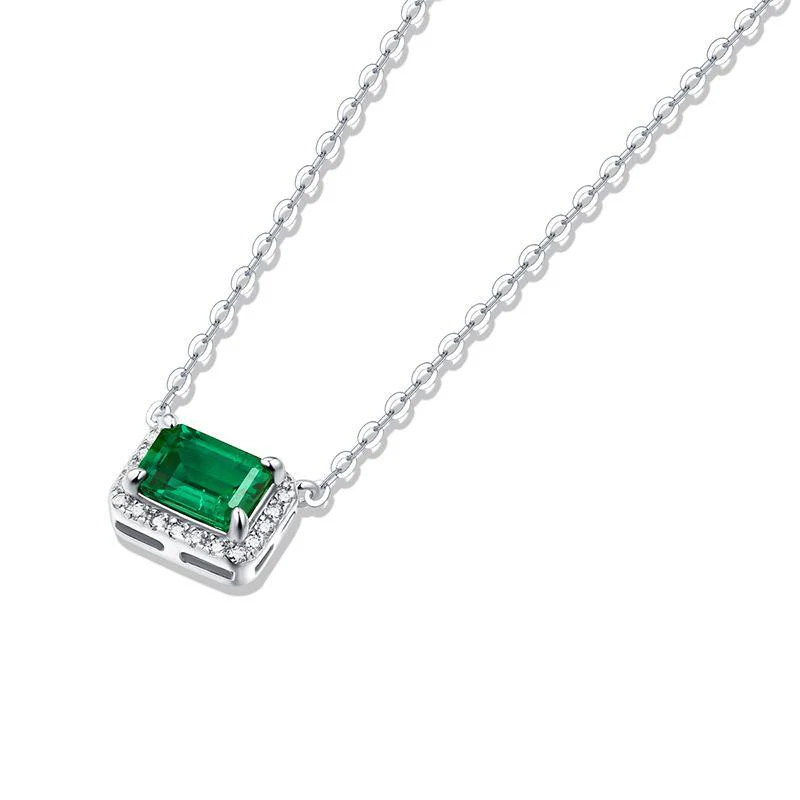 Emerald series sterling silver square necklace - Image 5