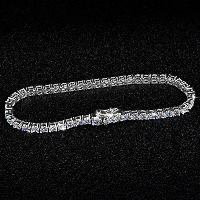 Fashion Round Moissanite Tennis Sterling Silver Bracelet - Image 6