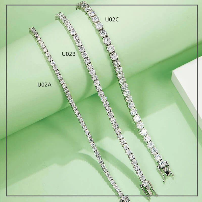 Fashion Round Moissanite Tennis Sterling Silver Bracelet - Image 7