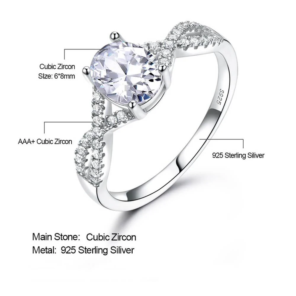 Oval Birthstone Infinity Pave Sterling Silver Ring - Image 10