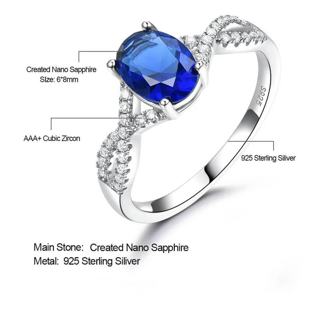 Oval Birthstone Infinity Pave Sterling Silver Ring - Image 14