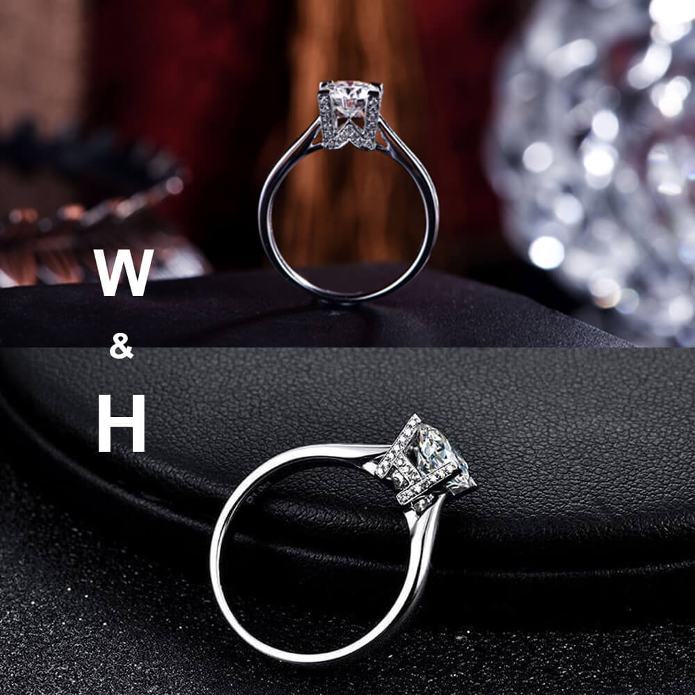 Solitaire Round Cut Moissanite Sterling Silver Ring - Image 7