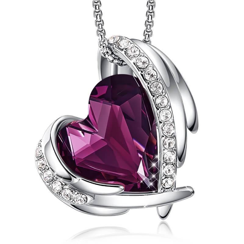 Heart Crystal Angel Wings Halo Necklace - Image 10