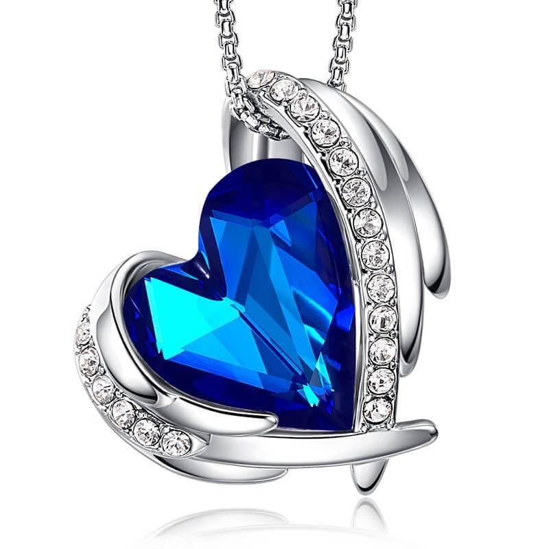 Heart Crystal Angel Wings Halo Necklace - Image 13