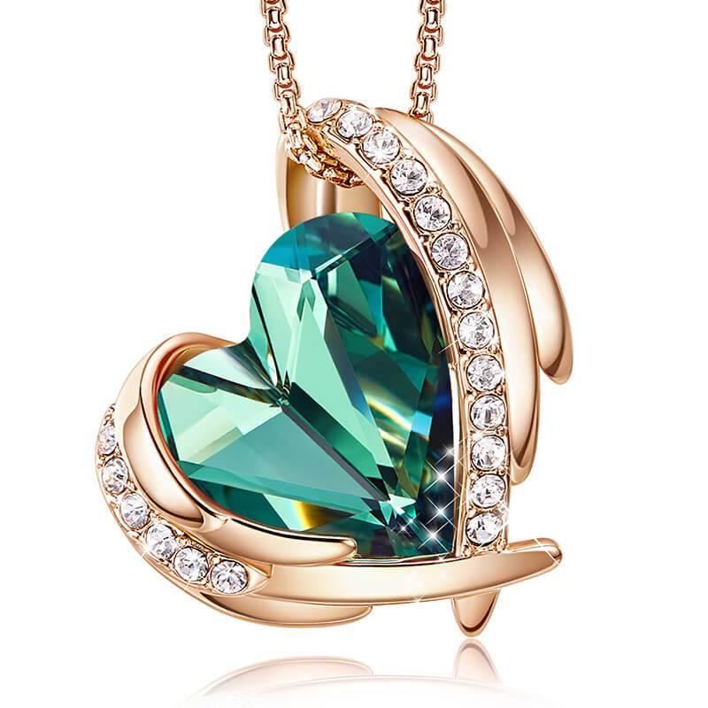 Heart Crystal Angel Wings Halo Necklace - Image 7