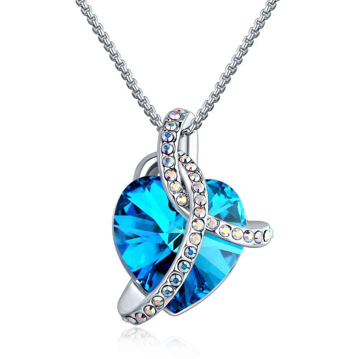 Love Heart Crystal Pave Necklace - Image 10