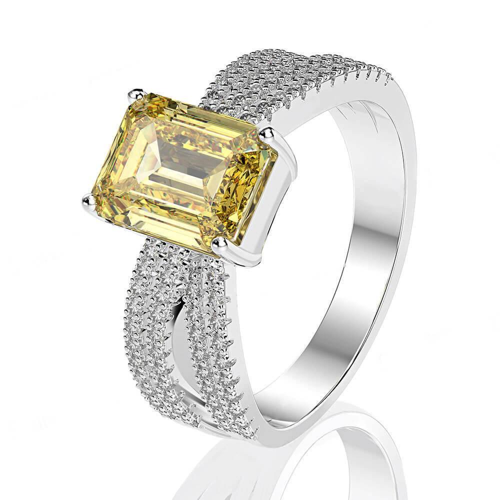 Luxury Baguette Gemstone Sterling Silver Ring - Image 4