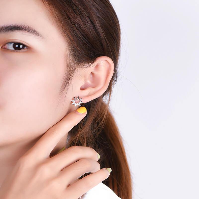 Moissanite Fashion Star Sterling Silver Earrings - Image 5