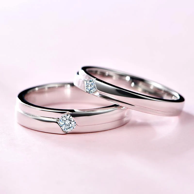 Moissanite Fashion Sterling Silver Wedding Band Ring - Image 6