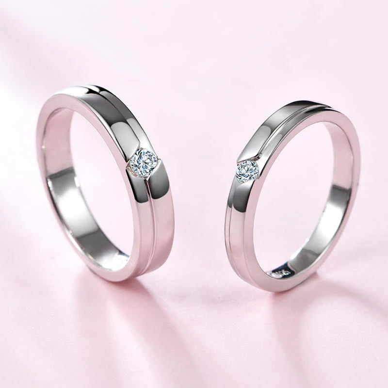 Moissanite Fashion Sterling Silver Wedding Band Ring - Image 7