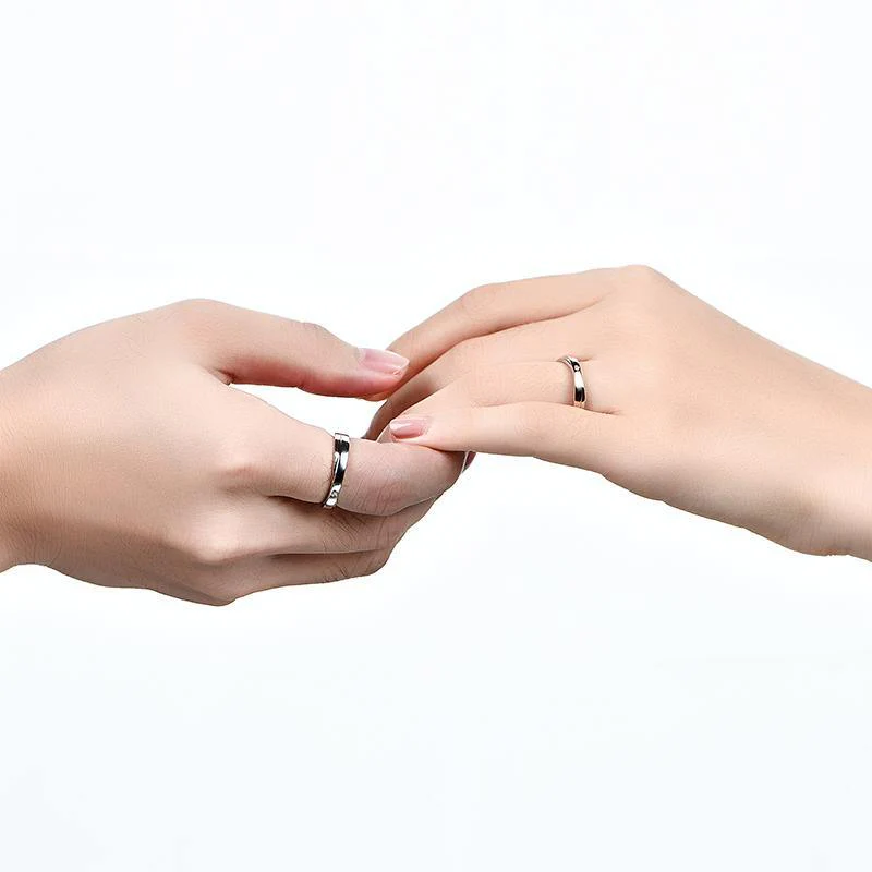 Moissanite Fashion Two Tone Eternity Sterling Silver Wedding Band Ring - Image 9