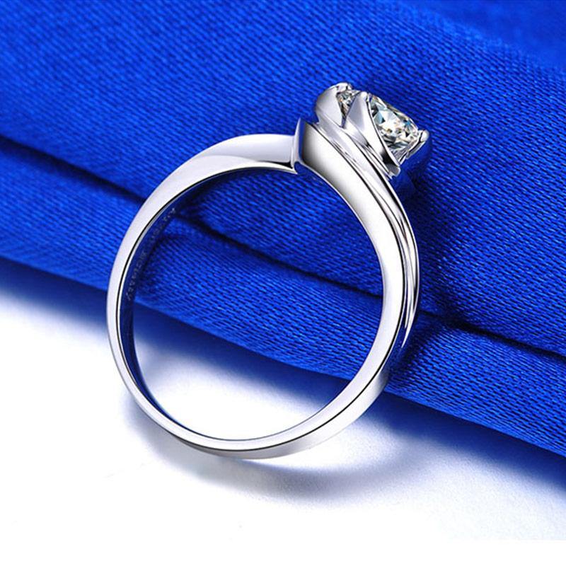 Solitaire Round Moissanite Flower Bud Engagement Ring - Image 4