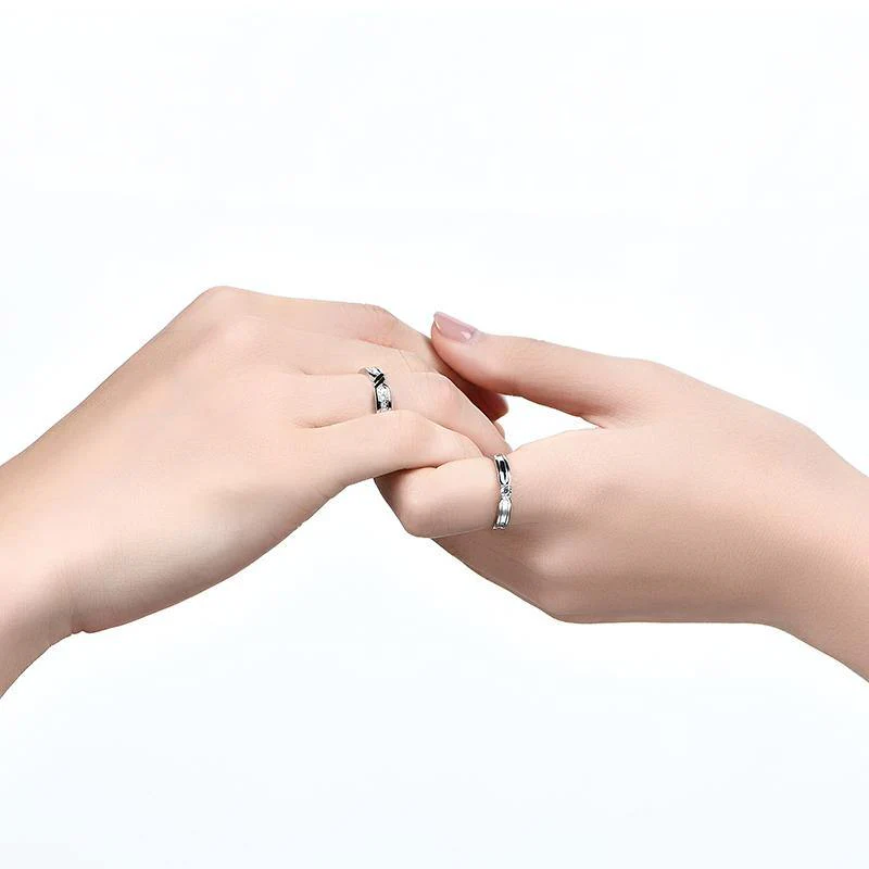 Moissanite Luxury Cross Sterling Silver Wedding Band Ring - Image 9