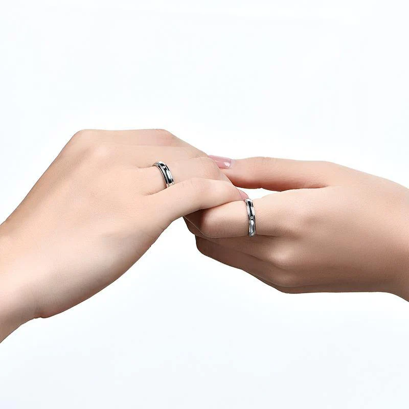 Moissanite Petite Milgrain Sterling Silver Wedding Band Ring - Image 8