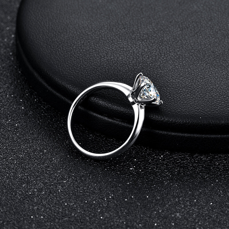 Classic Solitaire Moissanite Six-Prong Sterling Silver Engagement Ring - Image 6