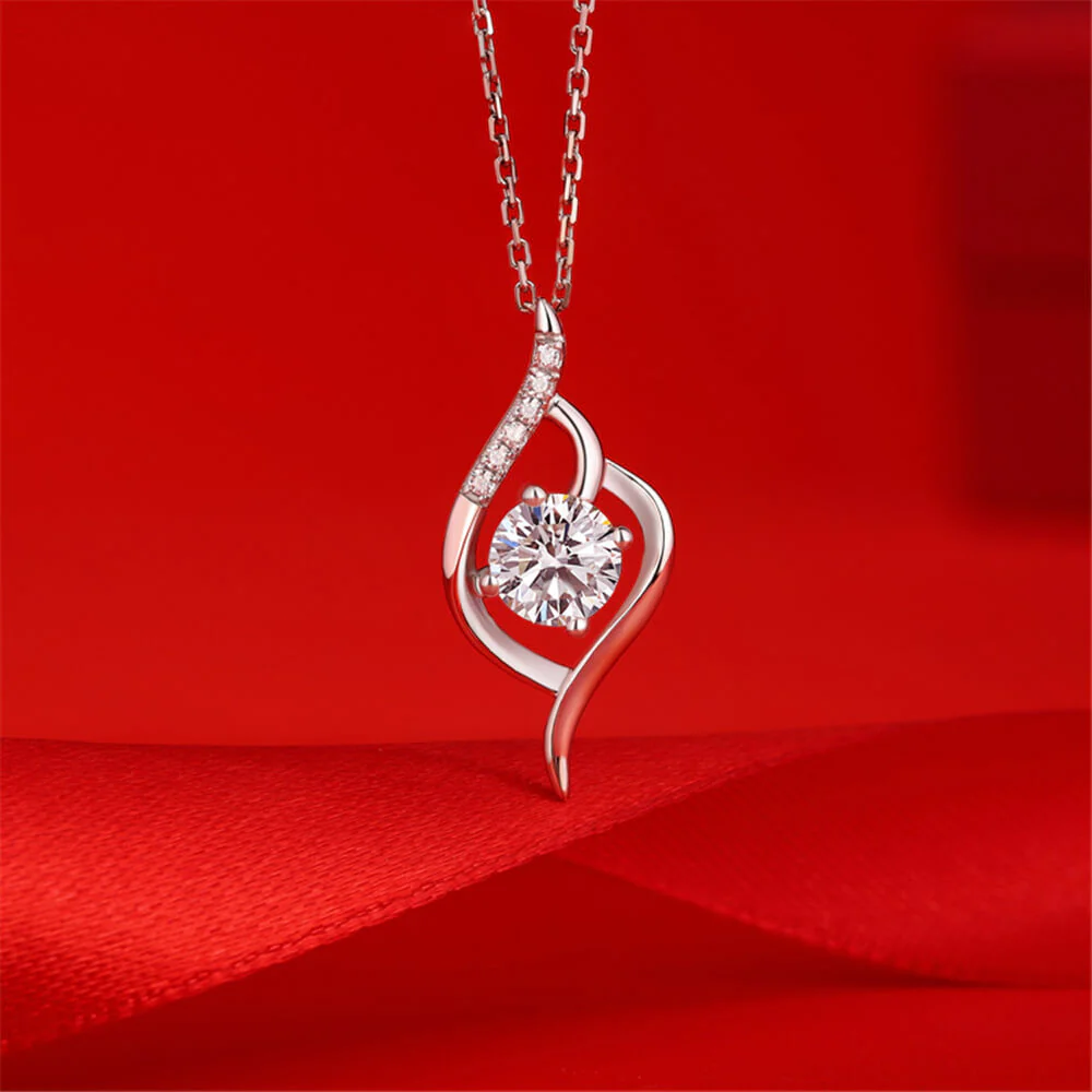 Moissanite Series Fall In Love At First Sight Sterling Silver Necklace - Image 3