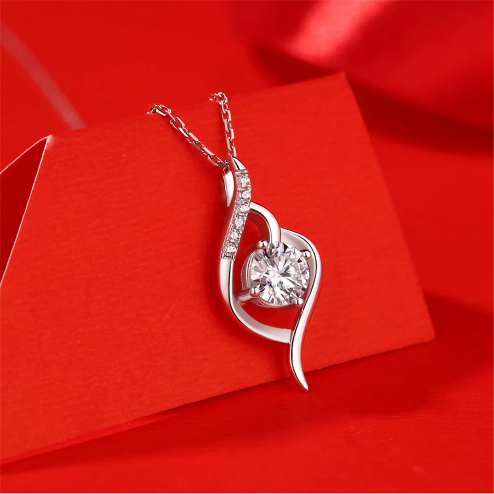 Moissanite Series Fall In Love At First Sight Sterling Silver Necklace - Image 4