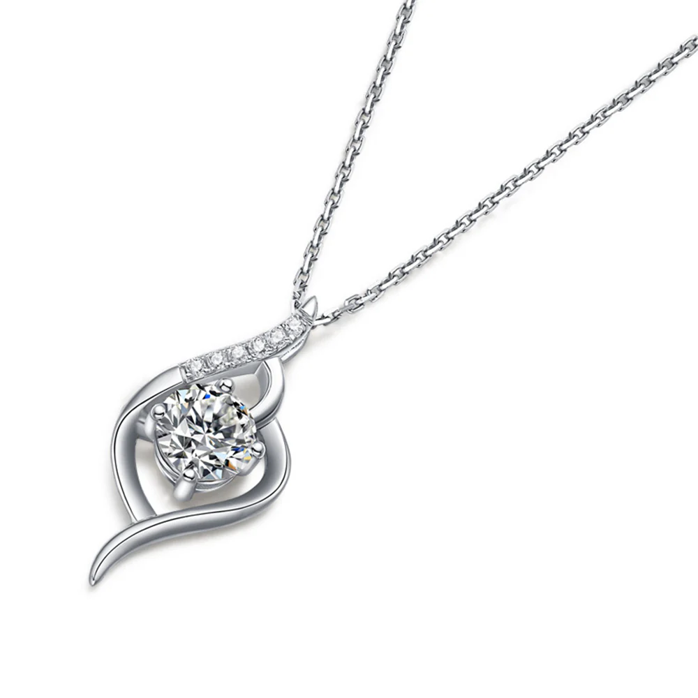 Moissanite Series Fall In Love At First Sight Sterling Silver Necklace - Image 5