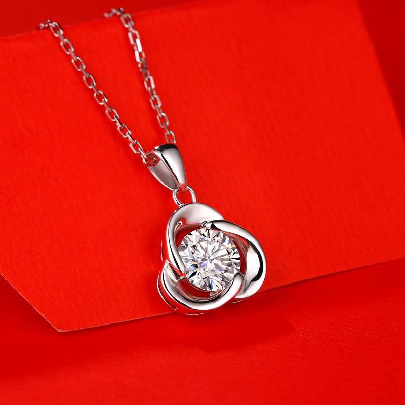 Moissanite Series Lucky Clover Sterling Silver Necklace - Image 4