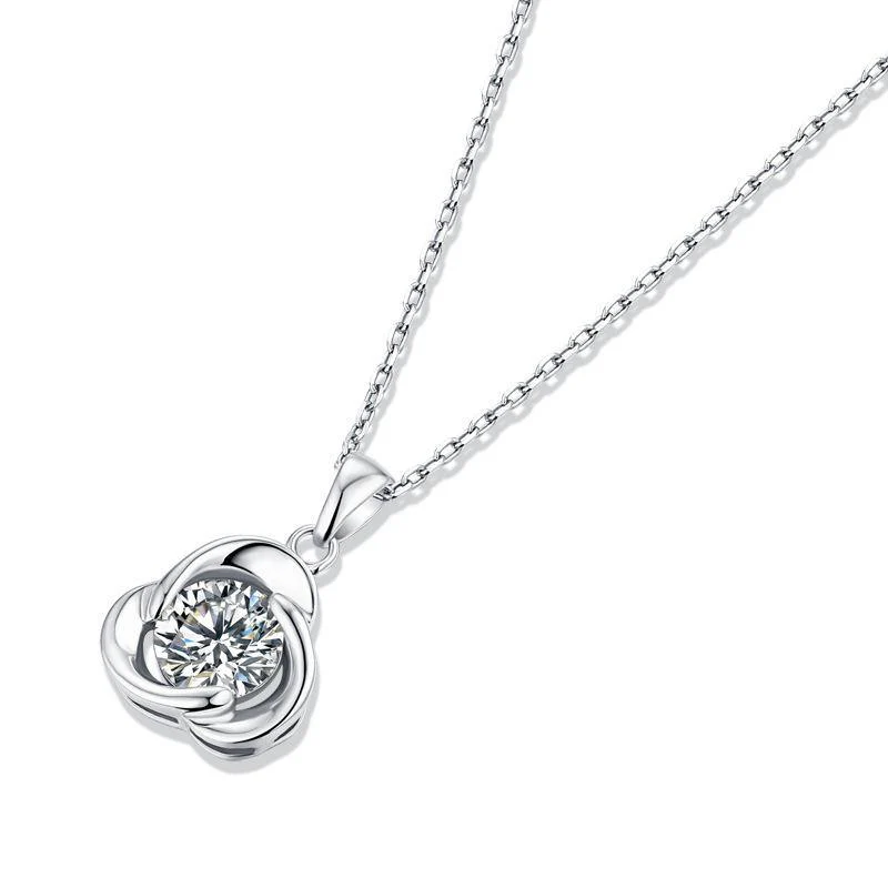 Moissanite Series Lucky Clover Sterling Silver Necklace - Image 5