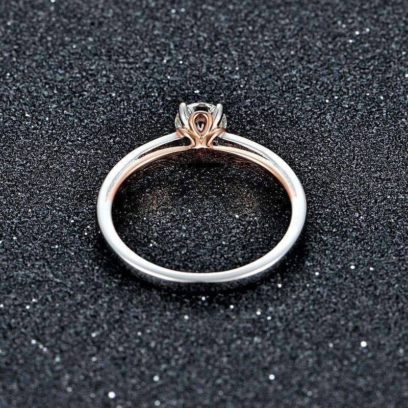 Moissanite Luxury Two Tone Pave Sterling Silver Ring - Image 4