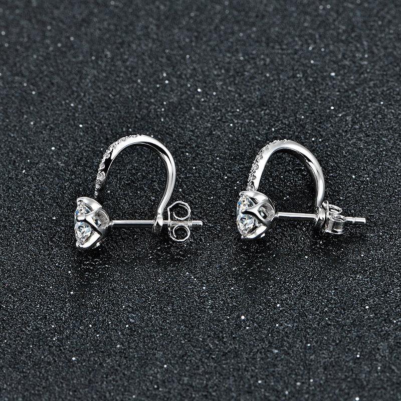Moissanite Series Luxury Sterling Silver Stud Earrings - Image 3