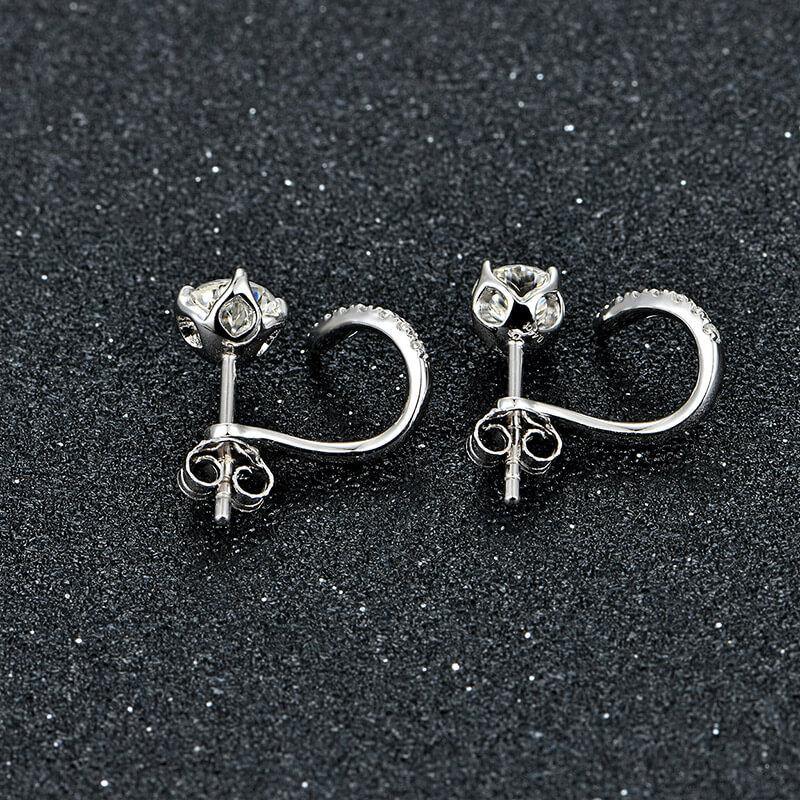 Moissanite Series Luxury Sterling Silver Stud Earrings - Image 6
