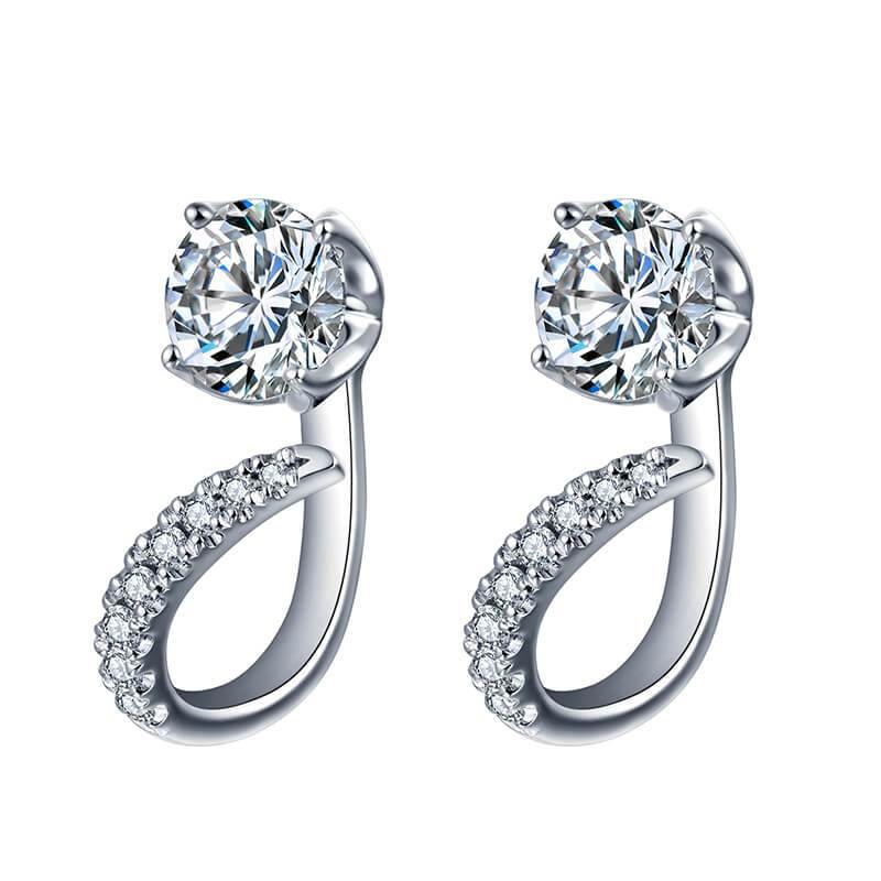 Moissanite Series Luxury Sterling Silver Stud Earrings - Image 8