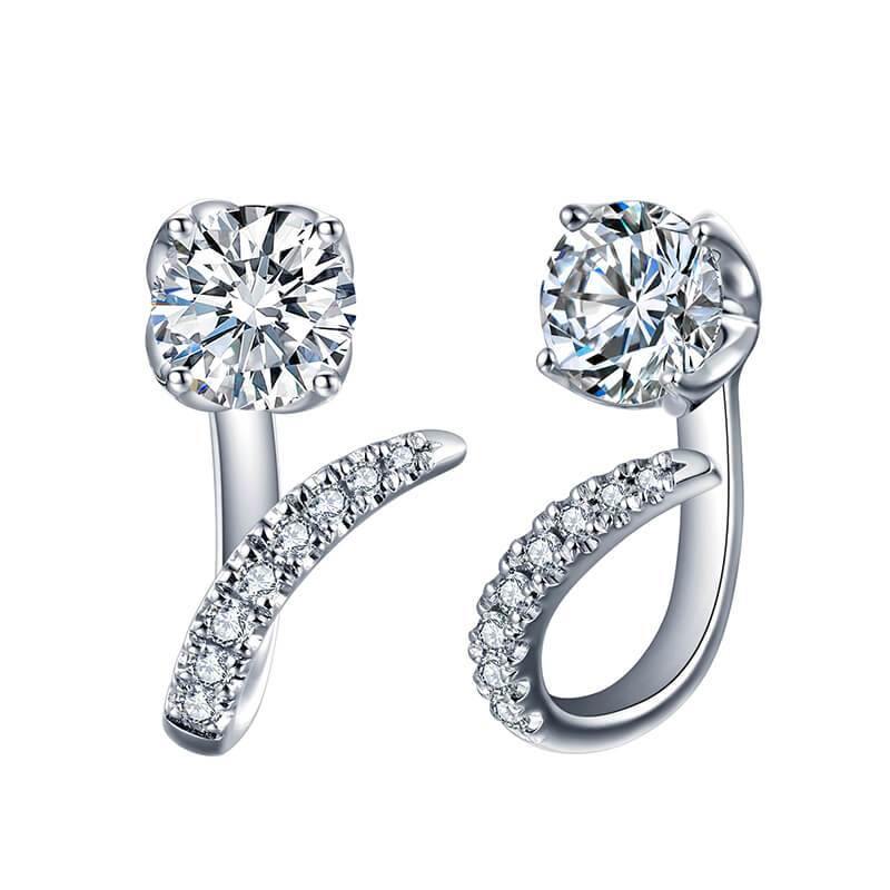 Moissanite Series Luxury Sterling Silver Stud Earrings - Image 9