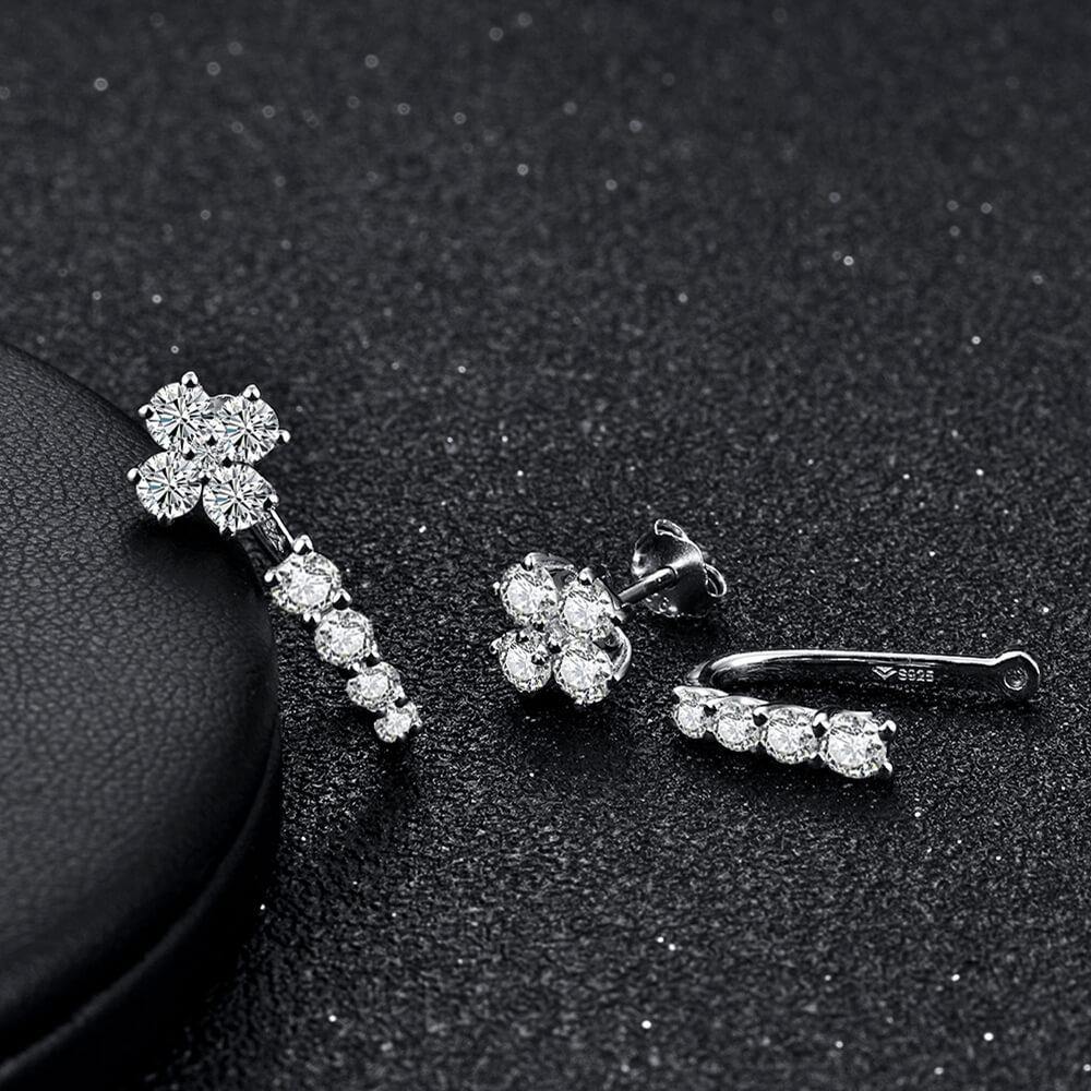 Moissanite Series Luxury Sterling Silver Stud Earrings - Image 4