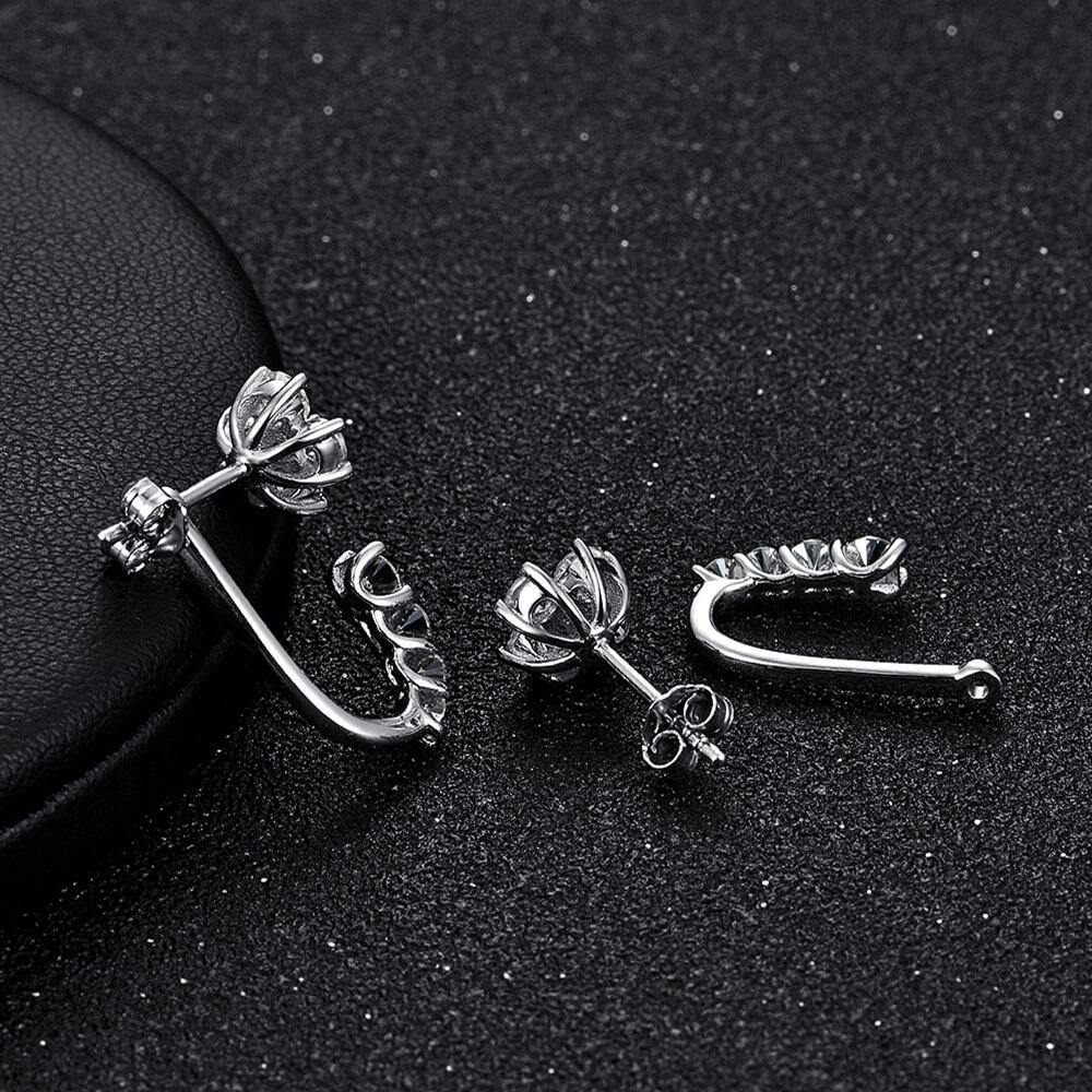 Moissanite Series Luxury Sterling Silver Stud Earrings - Image 5