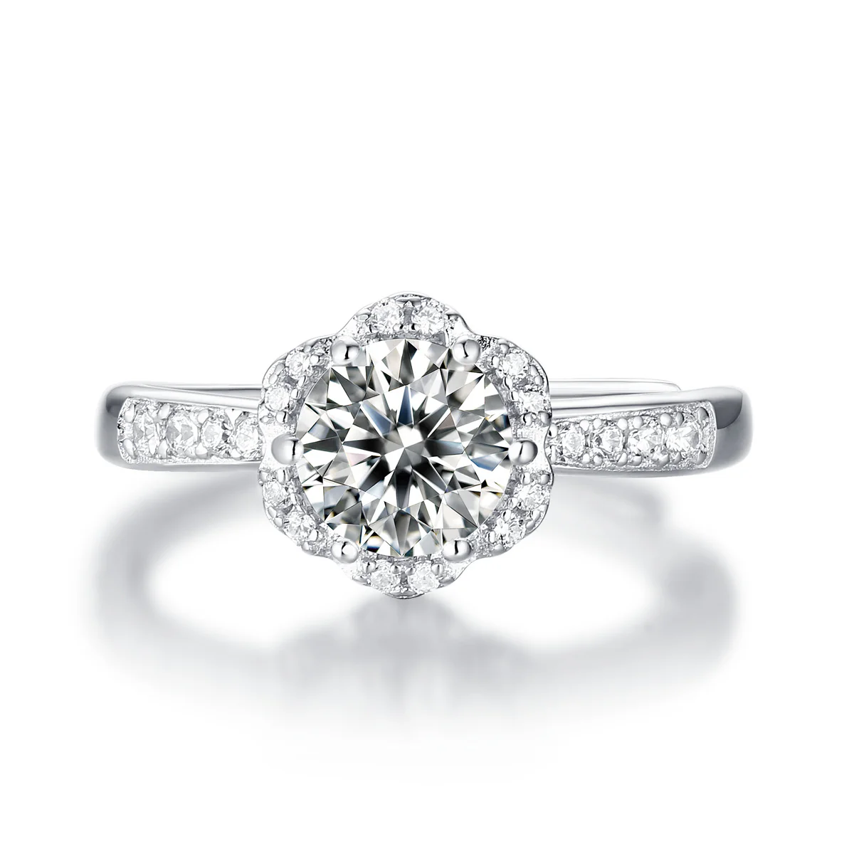 Moissanite Series Sterling Silver Ring For Women ONE SIZE Adjustable - Image 6