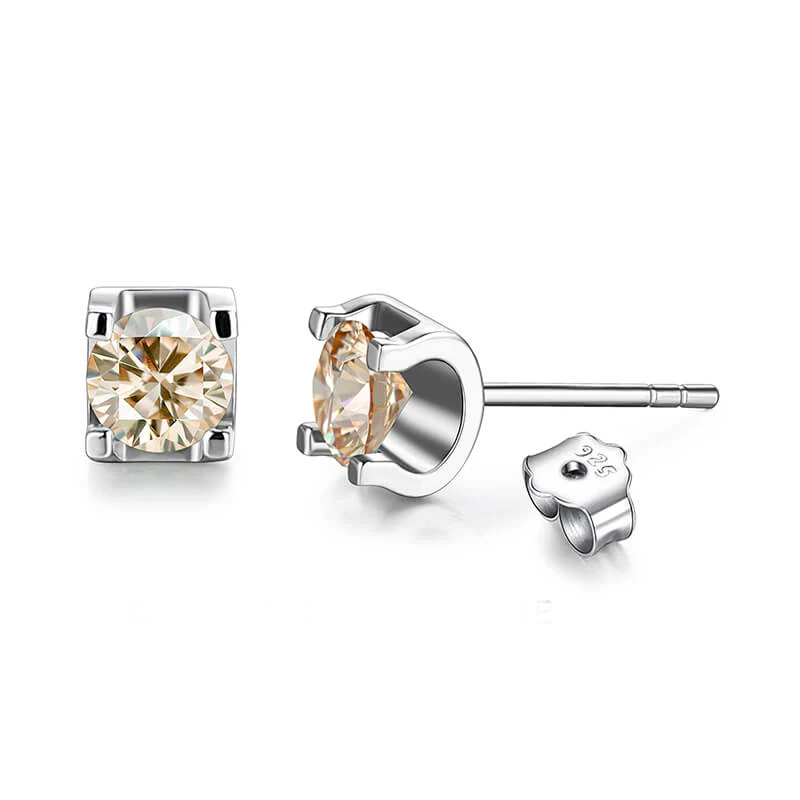 Moissanite Series Sweet Cube Sugar Sterling Silver Stud Earrings - Image 13