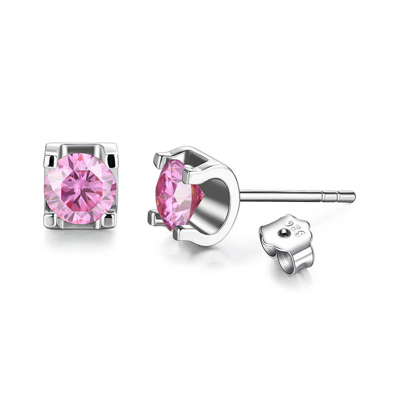 Moissanite Series Sweet Cube Sugar Sterling Silver Stud Earrings - Image 15
