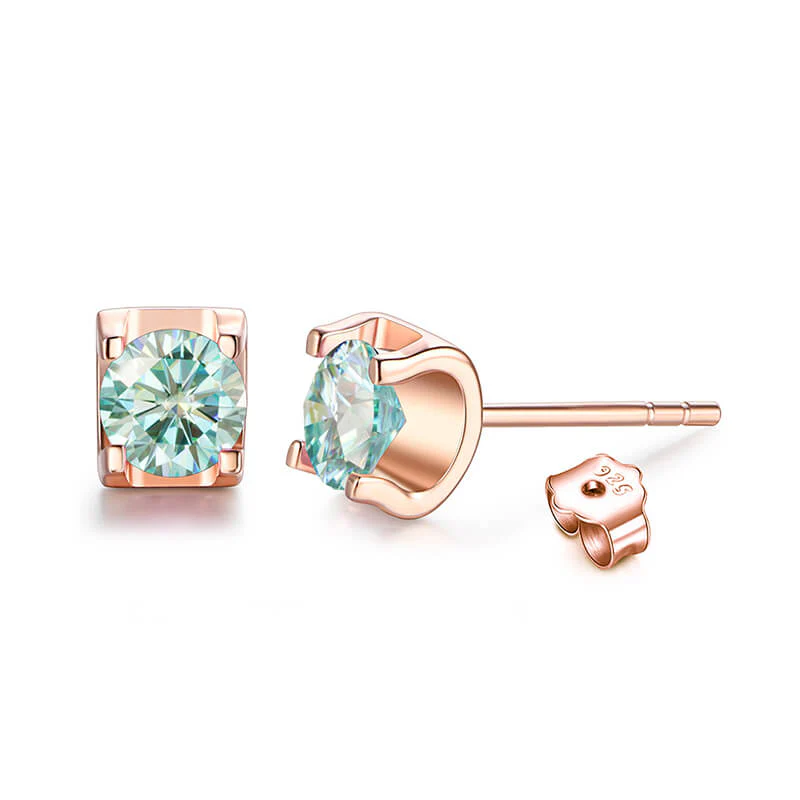 Moissanite Series Sweet Cube Sugar Sterling Silver Stud Earrings - Image 17