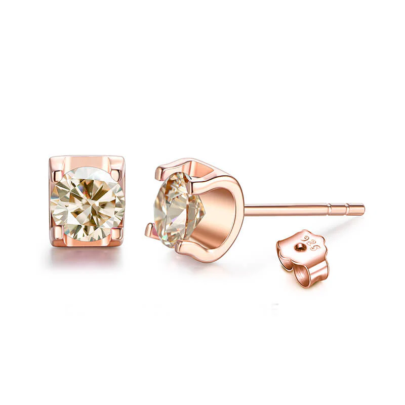Moissanite Series Sweet Cube Sugar Sterling Silver Stud Earrings - Image 18