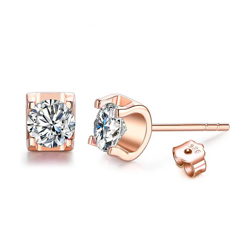 Moissanite Series Sweet Cube Sugar Sterling Silver Stud Earrings - Image 20