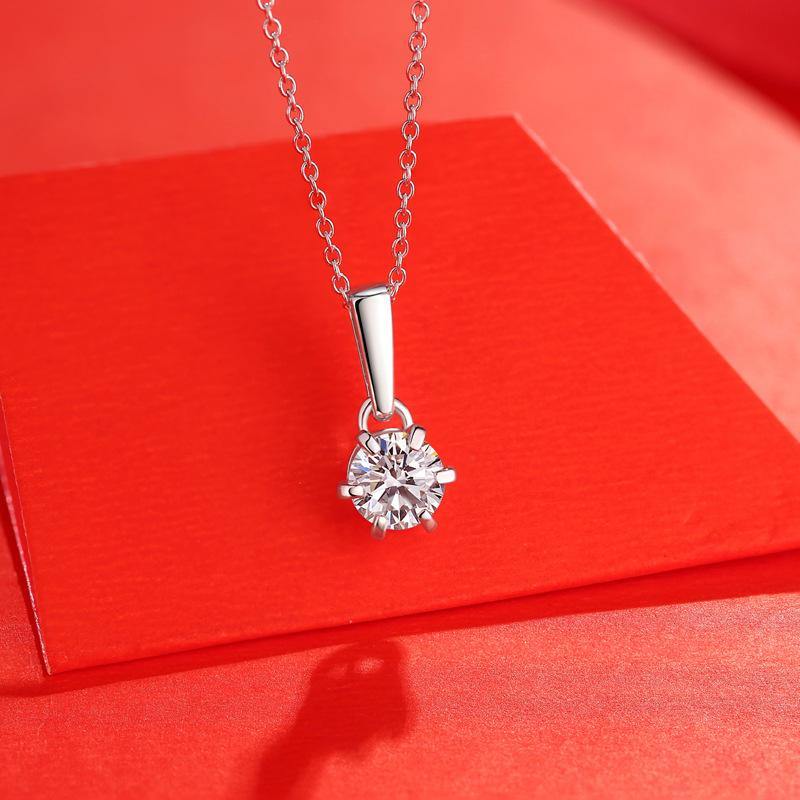 Moissanite Series Water Droplet Sterling Silver Necklace - Image 3